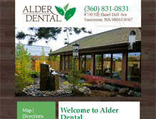 Tablet Screenshot of alder-dental.com
